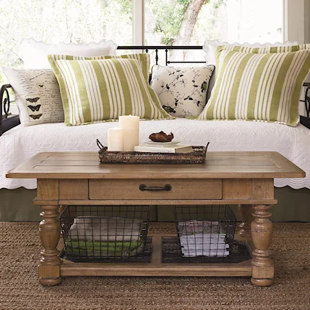 Coffee Table with Basket Storage
